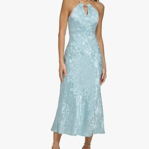 Elegant Blue Halter Dress
